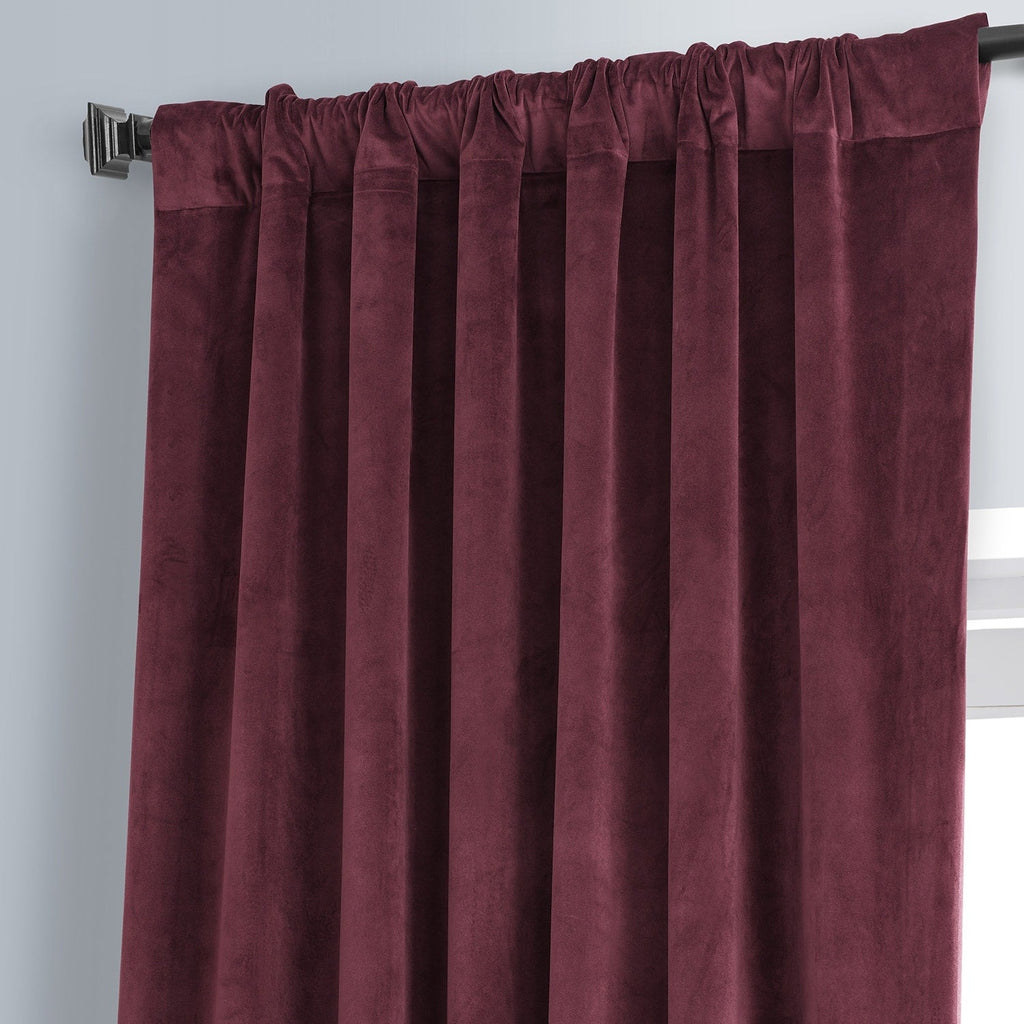 Exclusive Fabrics Signature Plush Velvet Hotel Blackout Curtains (1 Panel) - Luxury Soft Drapery for Light Control & Elegance