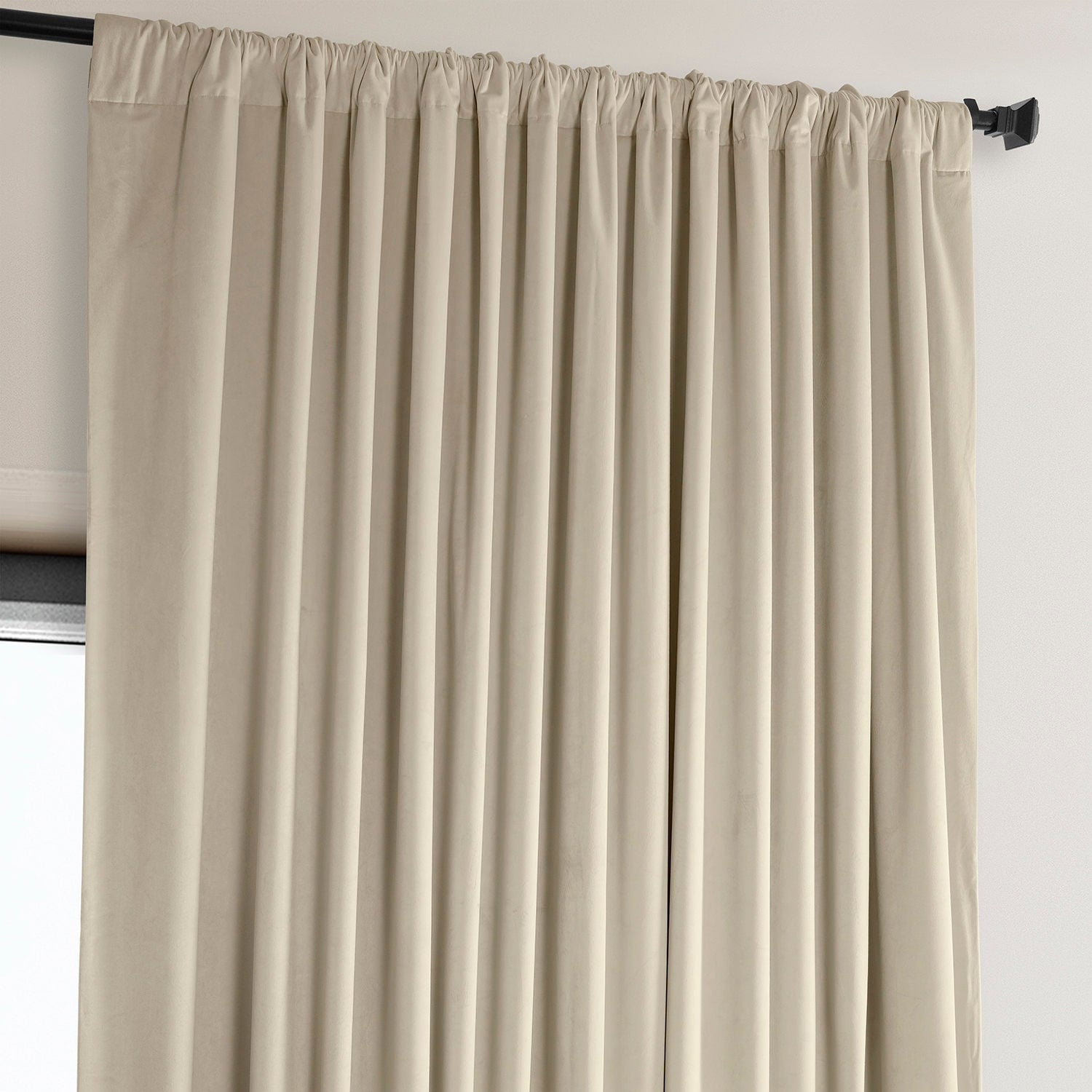 Exclusive Fabrics Signature Plush Velvet Hotel Blackout Curtains (1 Panel) - Luxury Soft Drapery for Light Control & Elegance