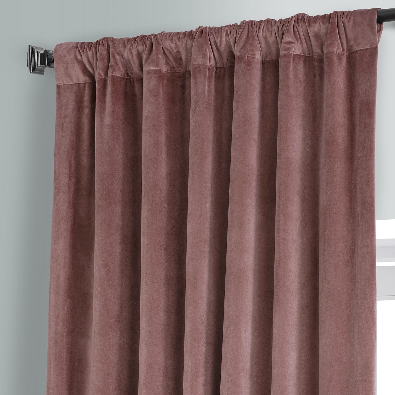 Exclusive Fabrics Signature Plush Velvet Hotel Blackout Curtains (1 Panel) - Luxury Soft Drapery for Light Control & Elegance