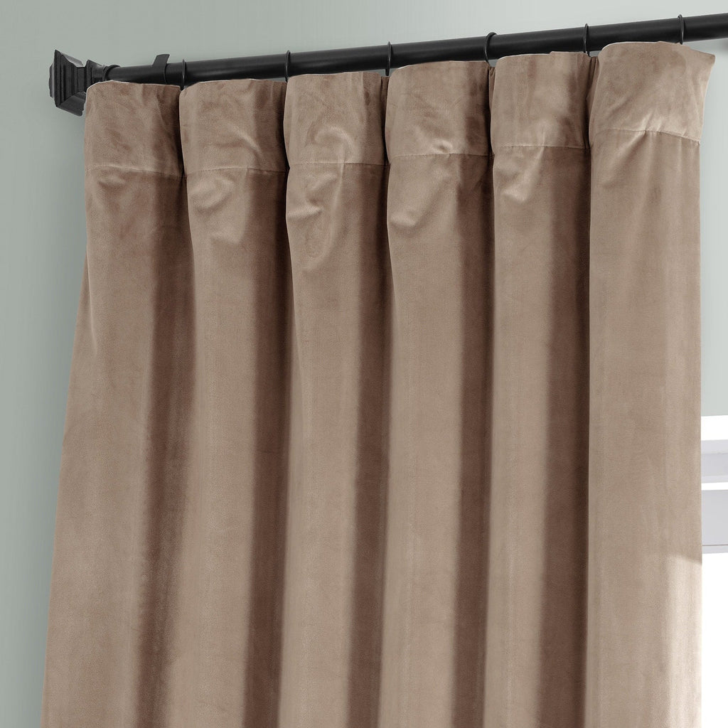 Exclusive Fabrics Signature Plush Velvet Hotel Blackout Curtains (1 Panel) - Luxury Soft Drapery for Light Control & Elegance