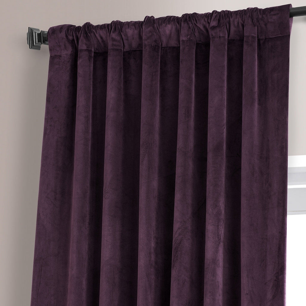 Exclusive Fabrics Signature Plush Velvet Hotel Blackout Curtains (1 Panel) - Luxury Soft Drapery for Light Control & Elegance