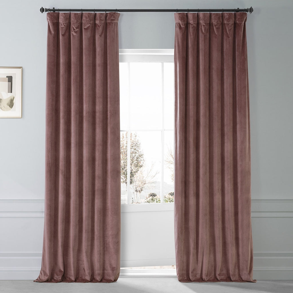Exclusive Fabrics Signature Plush Velvet Hotel Blackout Curtains (1 Panel) - Luxury Soft Drapery for Light Control & Elegance