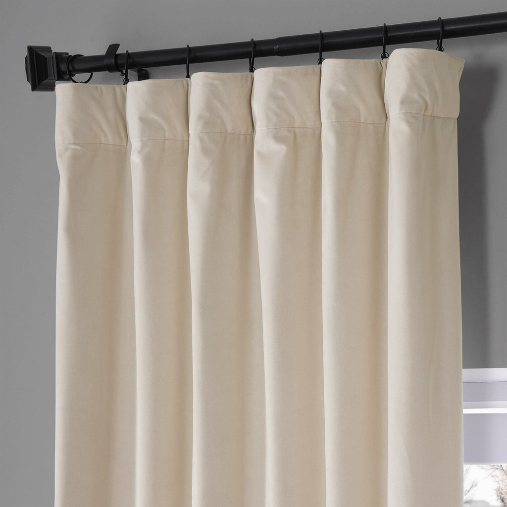Exclusive Fabrics Signature Plush Velvet Hotel Blackout Curtains (1 Panel) - Luxury Soft Drapery for Light Control & Elegance