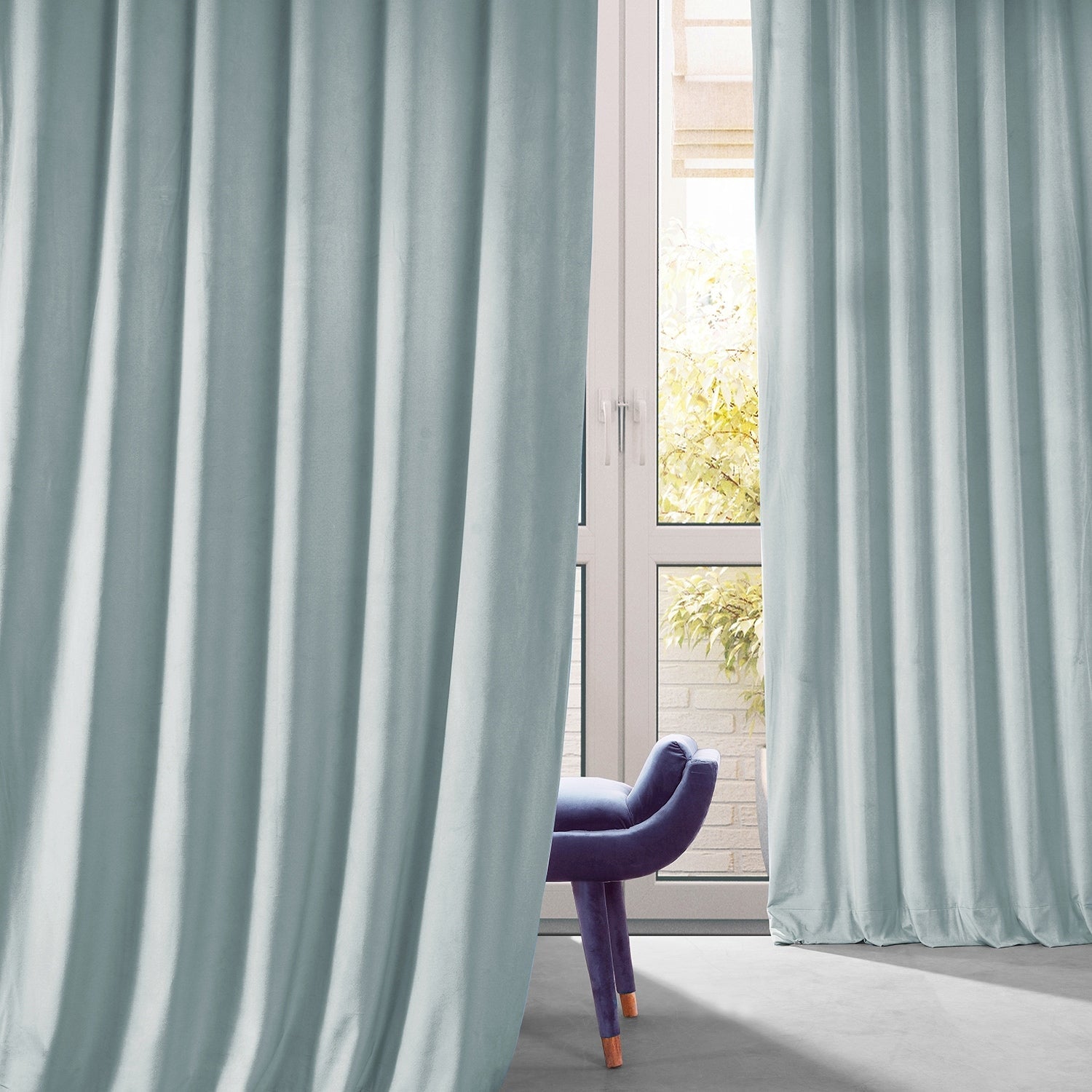 Exclusive Fabrics Signature Plush Velvet Hotel Blackout Curtains (1 Panel) - Luxury Soft Drapery for Light Control & Elegance
