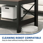 Farmhouse Coffee Table with Storage 2-Tier Center Table for Living Room