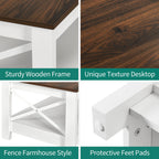 Farmhouse Coffee Table with Storage 2-Tier Center Table for Living Room