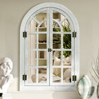 Farmhouse Windowpane Arched Wall Mirror