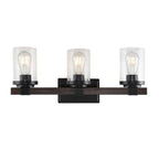 Ferme Iron/Seeded Glass Rustic Farmhouse LED Vanity Light, by JONATHAN Y