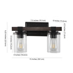 Ferme Iron/Seeded Glass Rustic Farmhouse LED Vanity Light, by JONATHAN Y