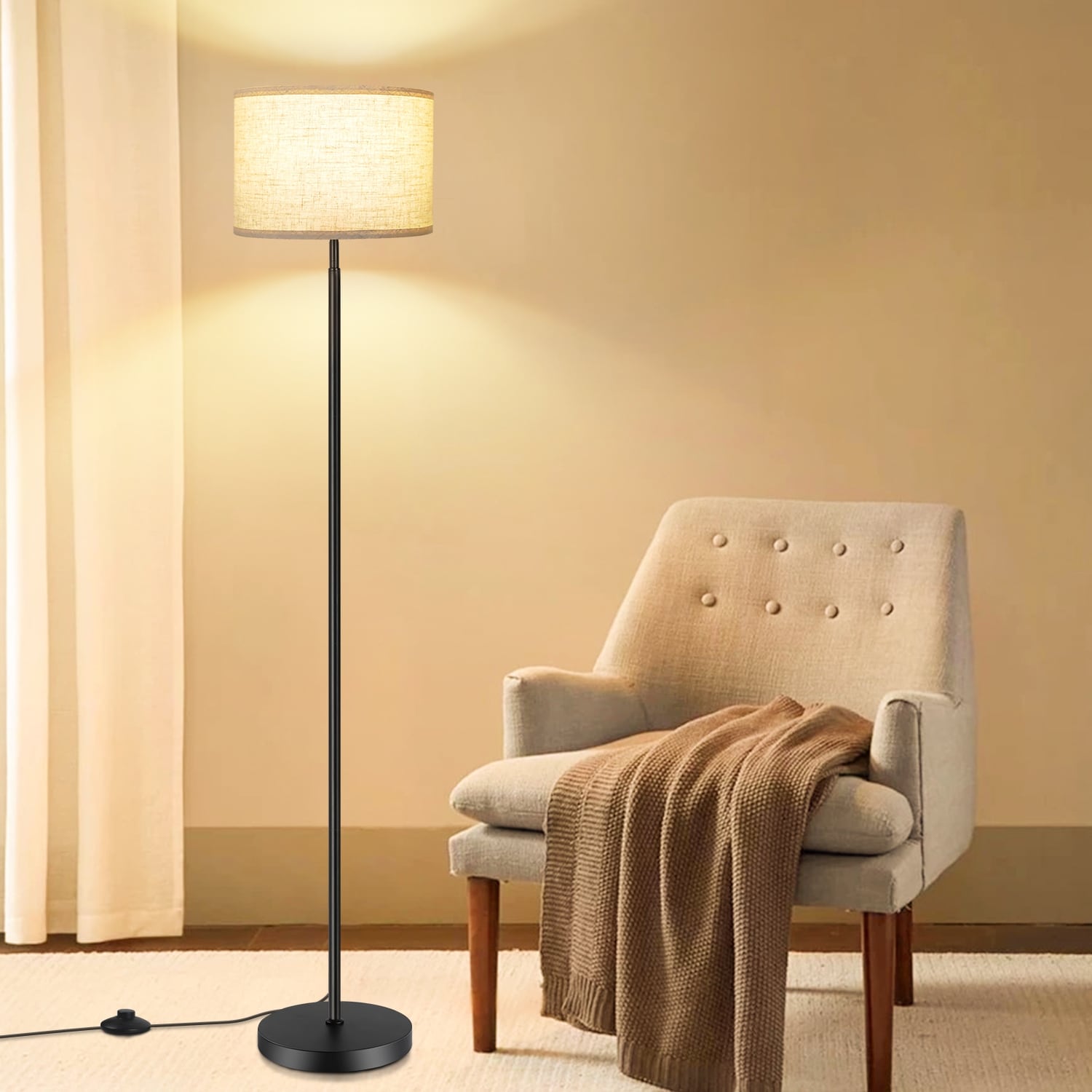 Floor Lamps for Living Room with Remote Control and 4 Color Temperatures Pole Lamps - N/A
