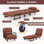 Folding Sleeper Chair Convertible Sofa Bed w/ Adjustable Backrest