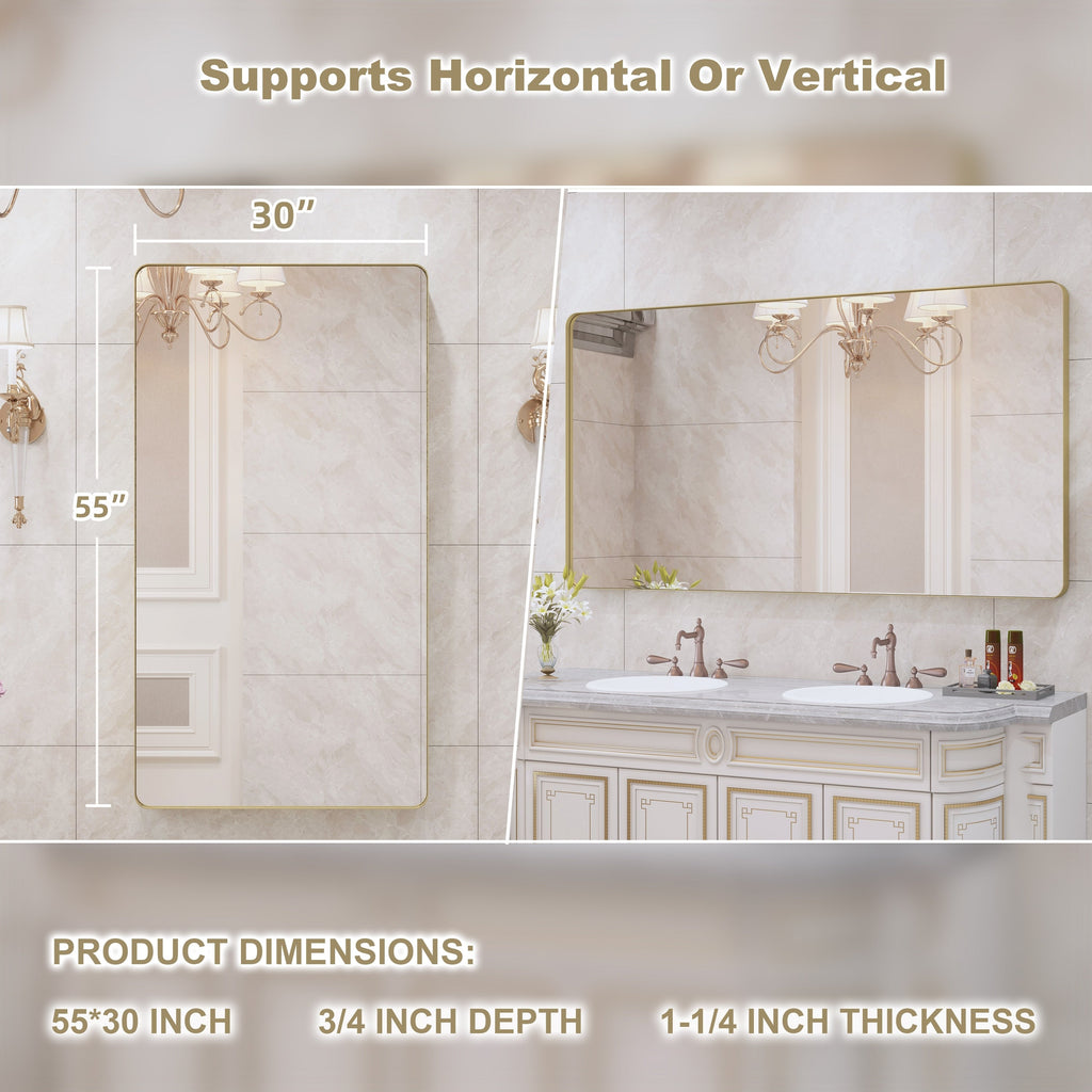 Framed Wall Mounted Bathroom Vanity Mirror