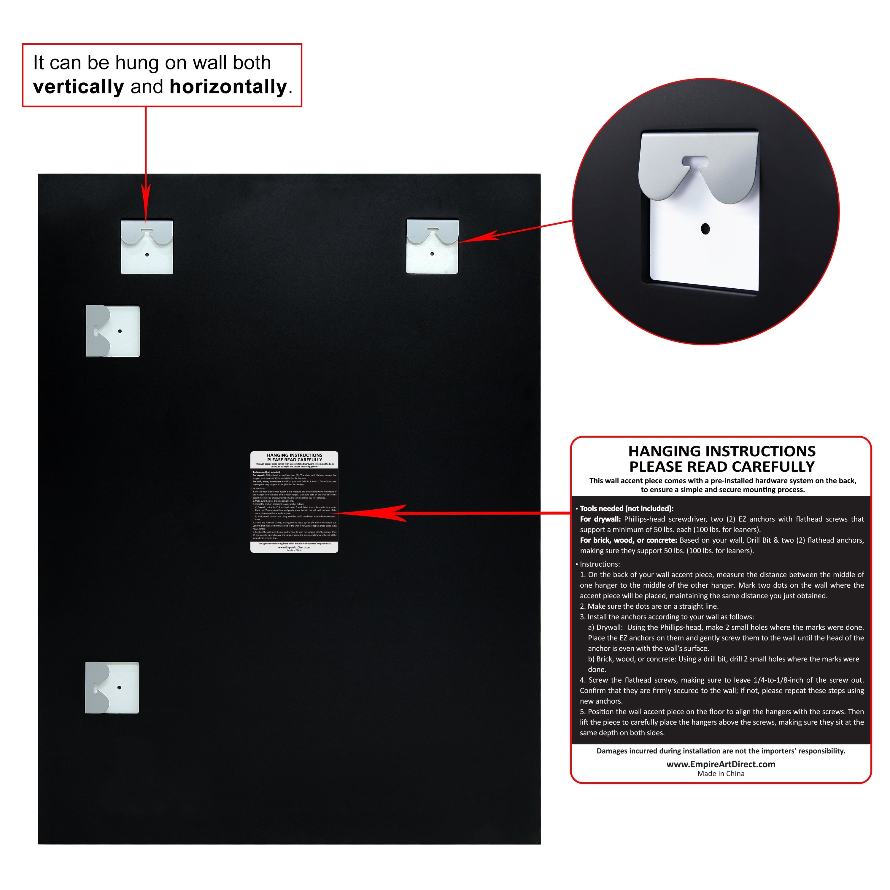 Frameless Beveled Prism Wall Mirror-Square/Rectangluar - Clear
