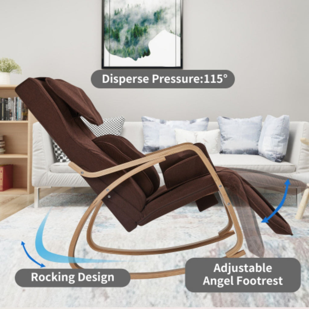 Full Massage Function Recliner Air Pressure Relaxation Chair Adjustable Rocking Chair with Cotton Fabric Cushion