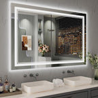 Full Size Front & Back LED Lighted Anti-fog Tempered Glass Wall Bathroom Vanity Mirror