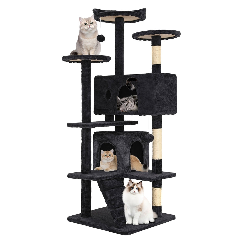 Furniture of America Cat Tree Multi-Level Cat Tower with Ladder, Platforms and Condos