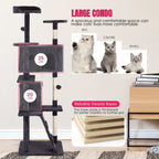 Furniture of America Cat Tree Multi-Level Cat Tower with Ladder, Platforms and Condos