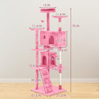 Furniture of America Cat Tree Multi-Level Cat Tower with Ladder, Platforms and Condos