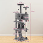 Furniture of America Cat Tree Multi-Level Cat Tower with Ladder, Platforms and Condos