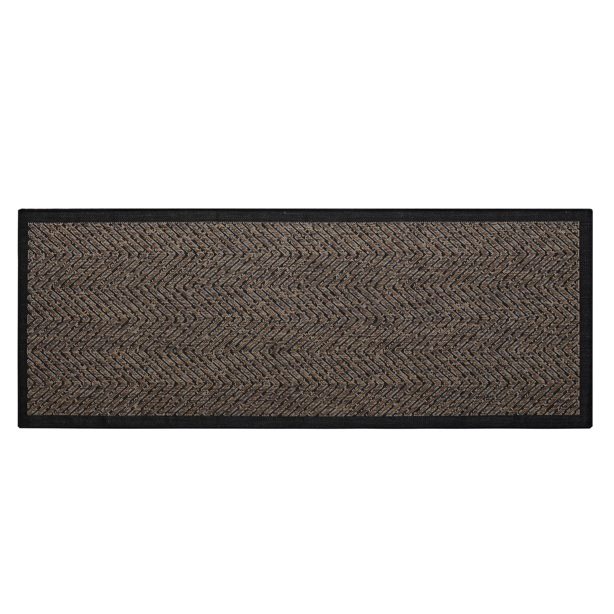 Madison Park Hurley Natural/ Black Textured Chevron Indoor/Outdoor Rug