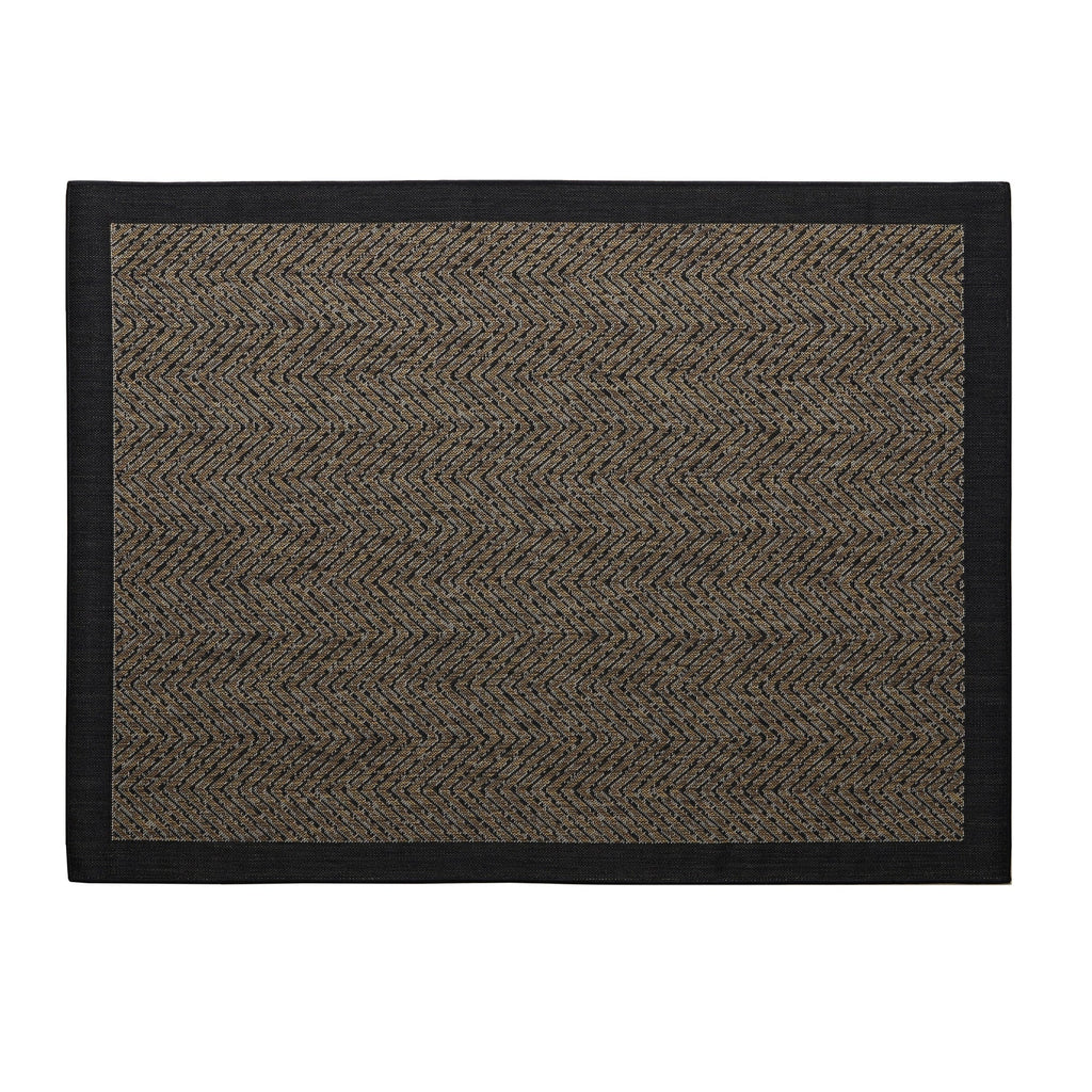 Madison Park Hurley Natural/ Black Textured Chevron Indoor/Outdoor Rug