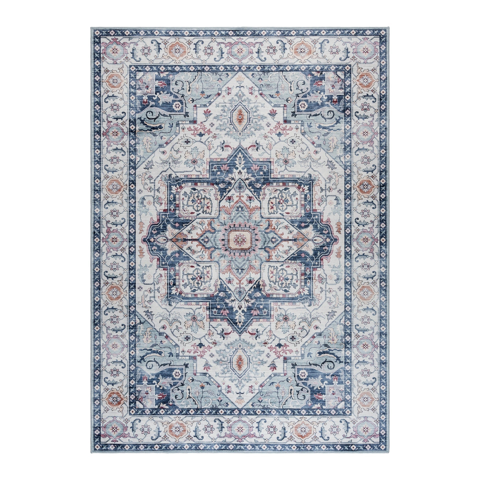 Gertmenian Crystal Print Washable Digital Printed Flat Pile Polyester Slip Resistant Area Rug Collection