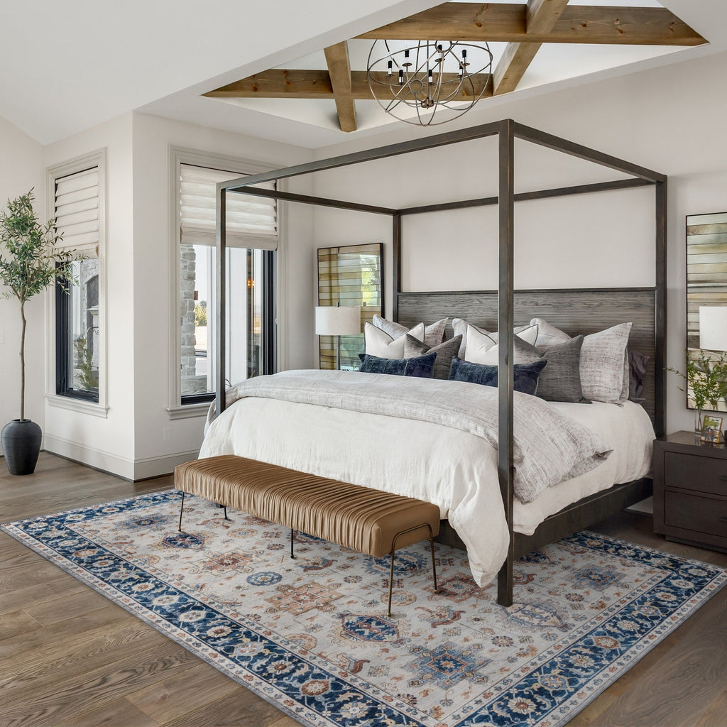 Gertmenian Crystal Print Washable Digital Printed Flat Pile Polyester Slip Resistant Area Rug Collection