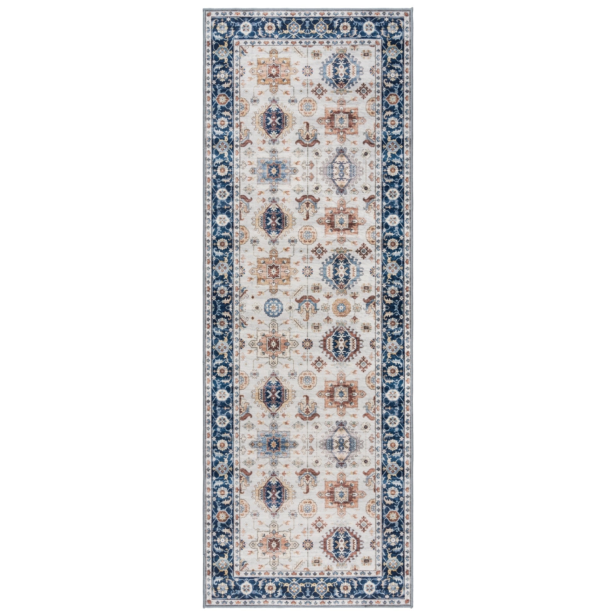Gertmenian Crystal Print Washable Digital Printed Flat Pile Polyester Slip Resistant Area Rug Collection