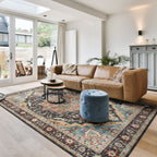 Gertmenian Crystal Print Washable Digital Printed Flat Pile Polyester Slip Resistant Area Rug Collection