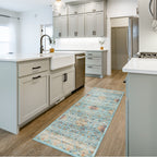 Gertmenian Crystal Print Washable Digital Printed Flat Pile Polyester Slip Resistant Area Rug Collection