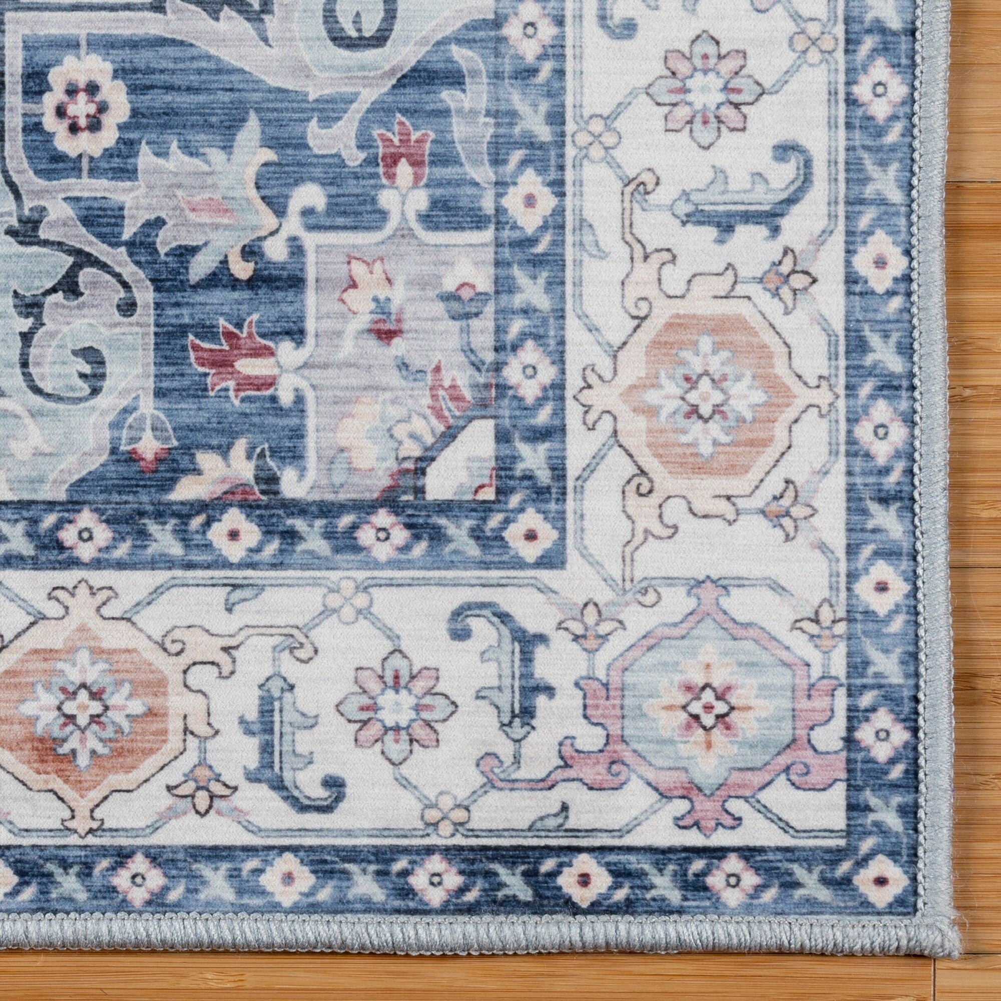 Gertmenian Crystal Print Washable Digital Printed Flat Pile Polyester Slip Resistant Area Rug Collection