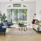 Gertmenian Crystal Print Washable Digital Printed Flat Pile Polyester Slip Resistant Area Rug Collection