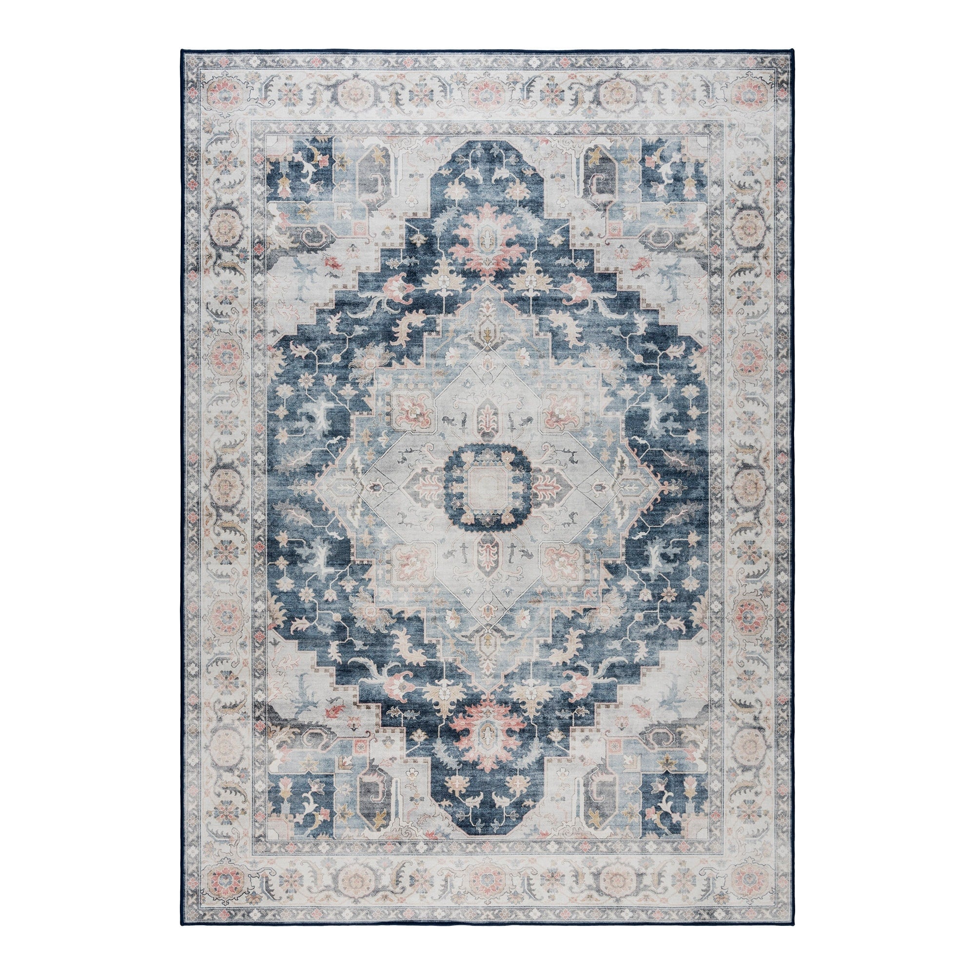 Gertmenian Crystal Print Washable Digital Printed Flat Pile Polyester Slip Resistant Area Rug Collection
