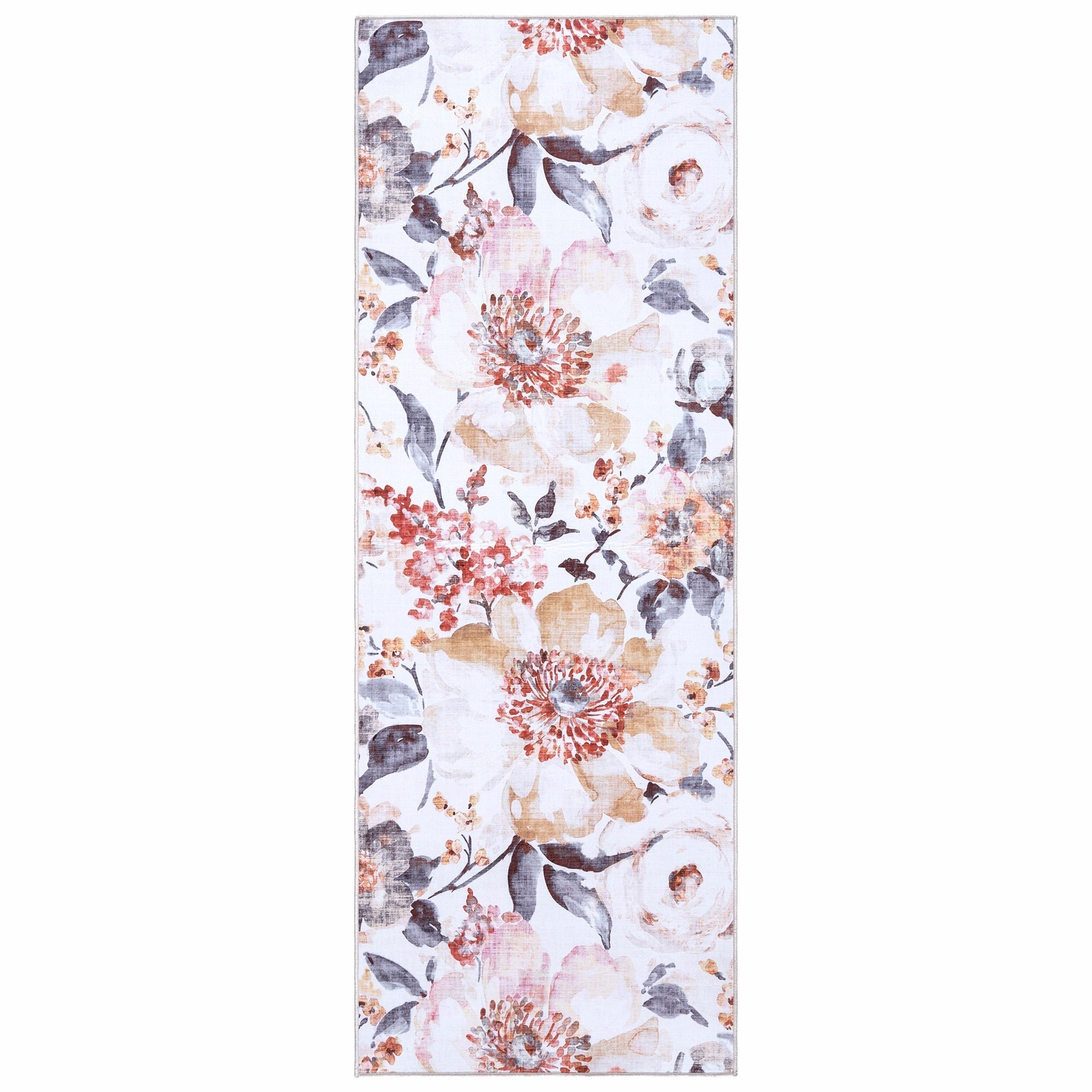 Gertmenian Crystal Print Washable Digital Printed Flat Pile Polyester Slip Resistant Area Rug Collection