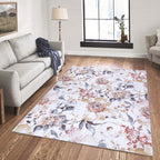 Gertmenian Crystal Print Washable Digital Printed Flat Pile Polyester Slip Resistant Area Rug Collection