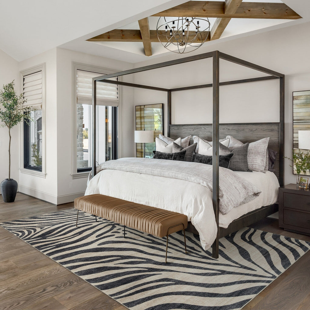 Gertmenian Crystal Print Washable Digital Printed Flat Pile Polyester Slip Resistant Area Rug Collection