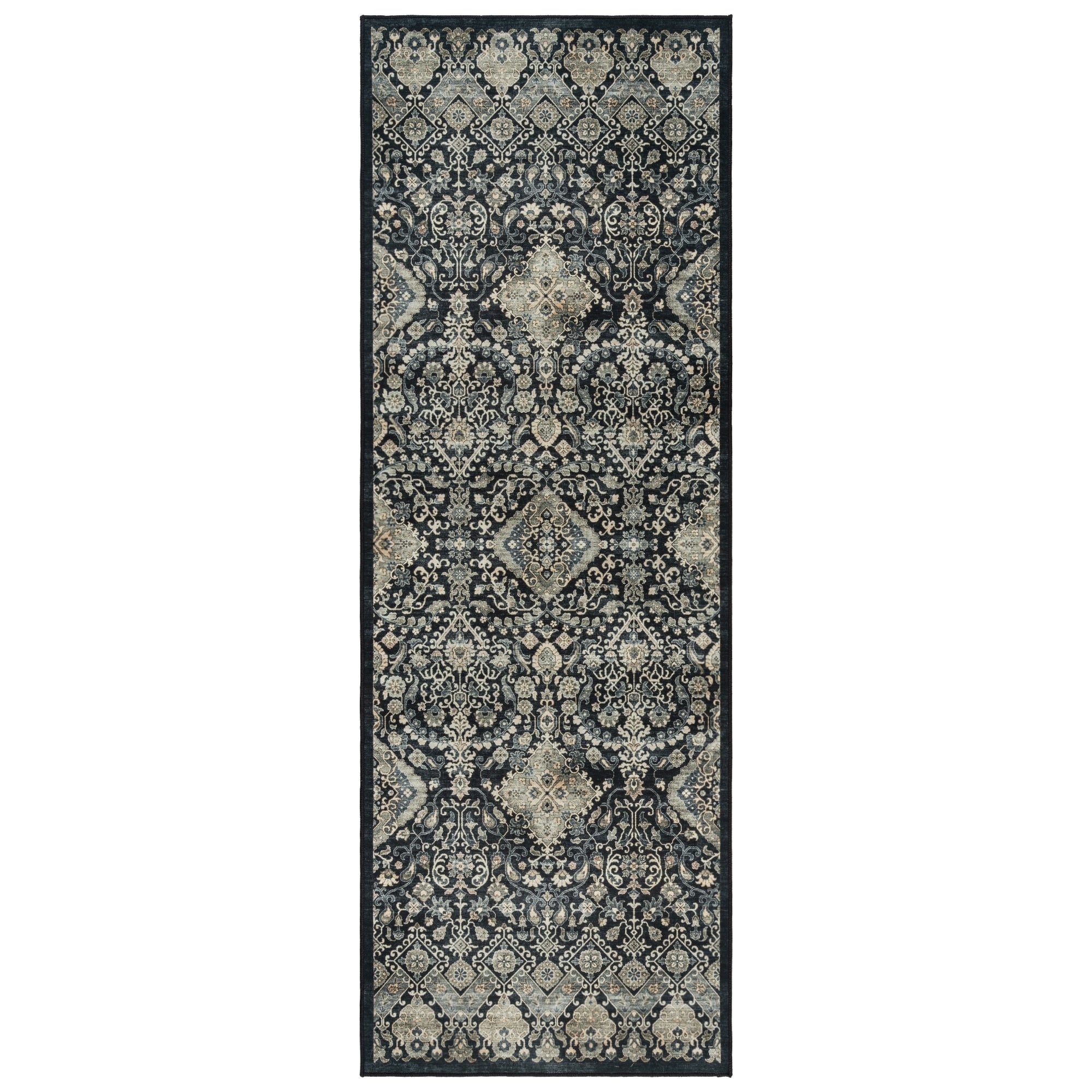 Gertmenian Crystal Print Washable Digital Printed Flat Pile Polyester Slip Resistant Area Rug Collection