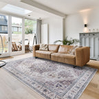 Gertmenian Crystal Print Washable Digital Printed Flat Pile Polyester Slip Resistant Area Rug Collection