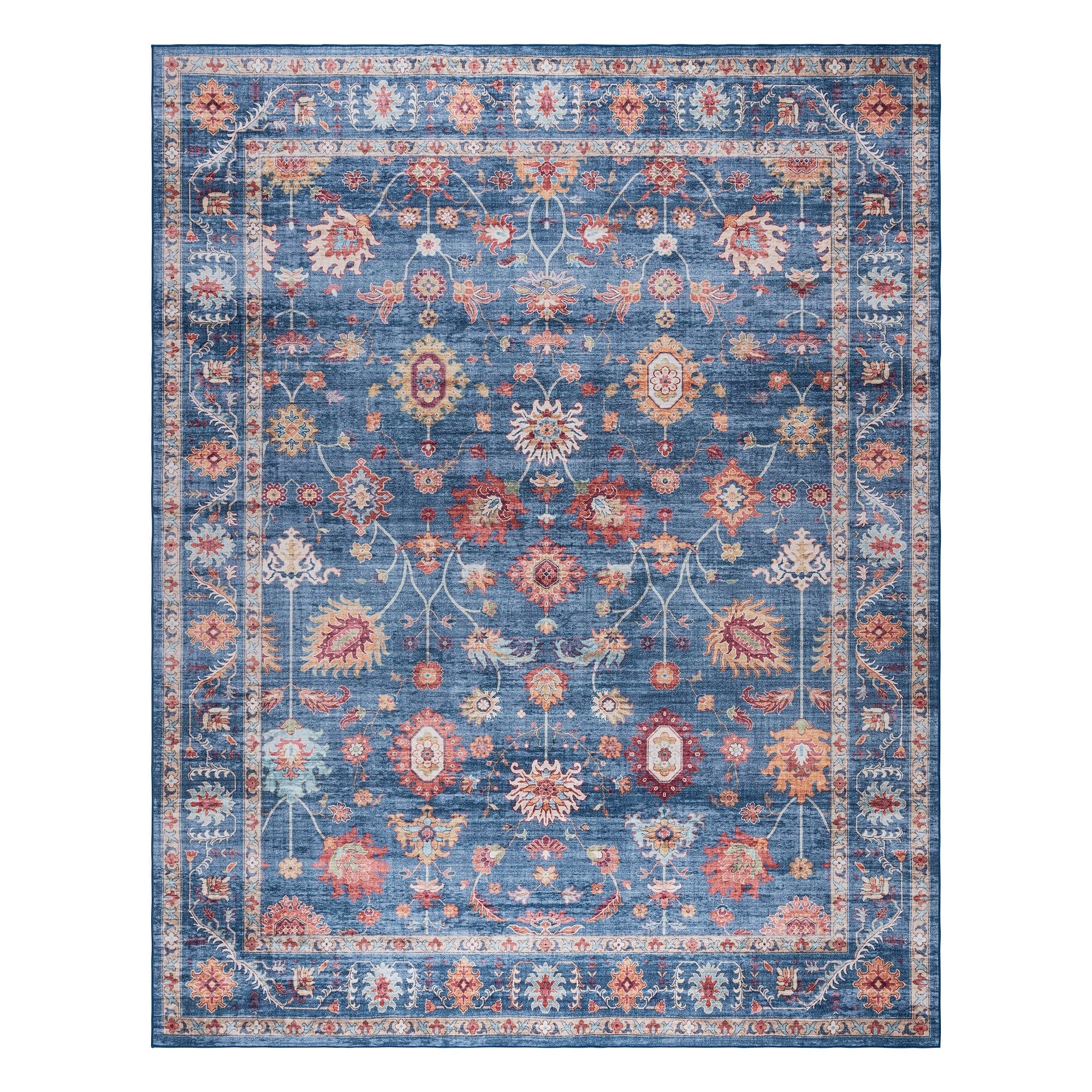 Gertmenian Crystal Print Washable Digital Printed Flat Pile Polyester Slip Resistant Area Rug Collection