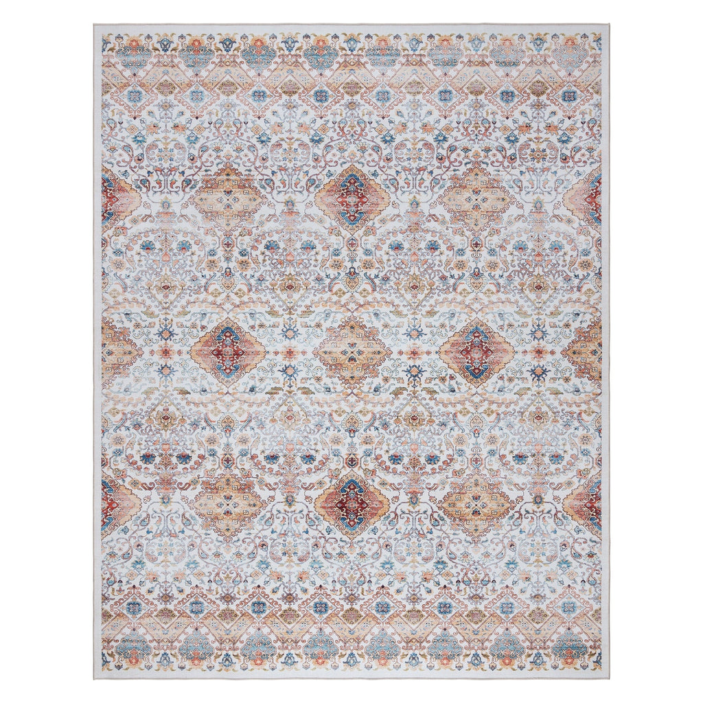 Gertmenian Crystal Print Washable Digital Printed Flat Pile Polyester Slip Resistant Area Rug Collection