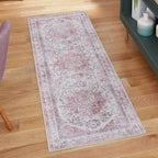 Gertmenian Crystal Print Washable Digital Printed Flat Pile Polyester Slip Resistant Area Rug Collection