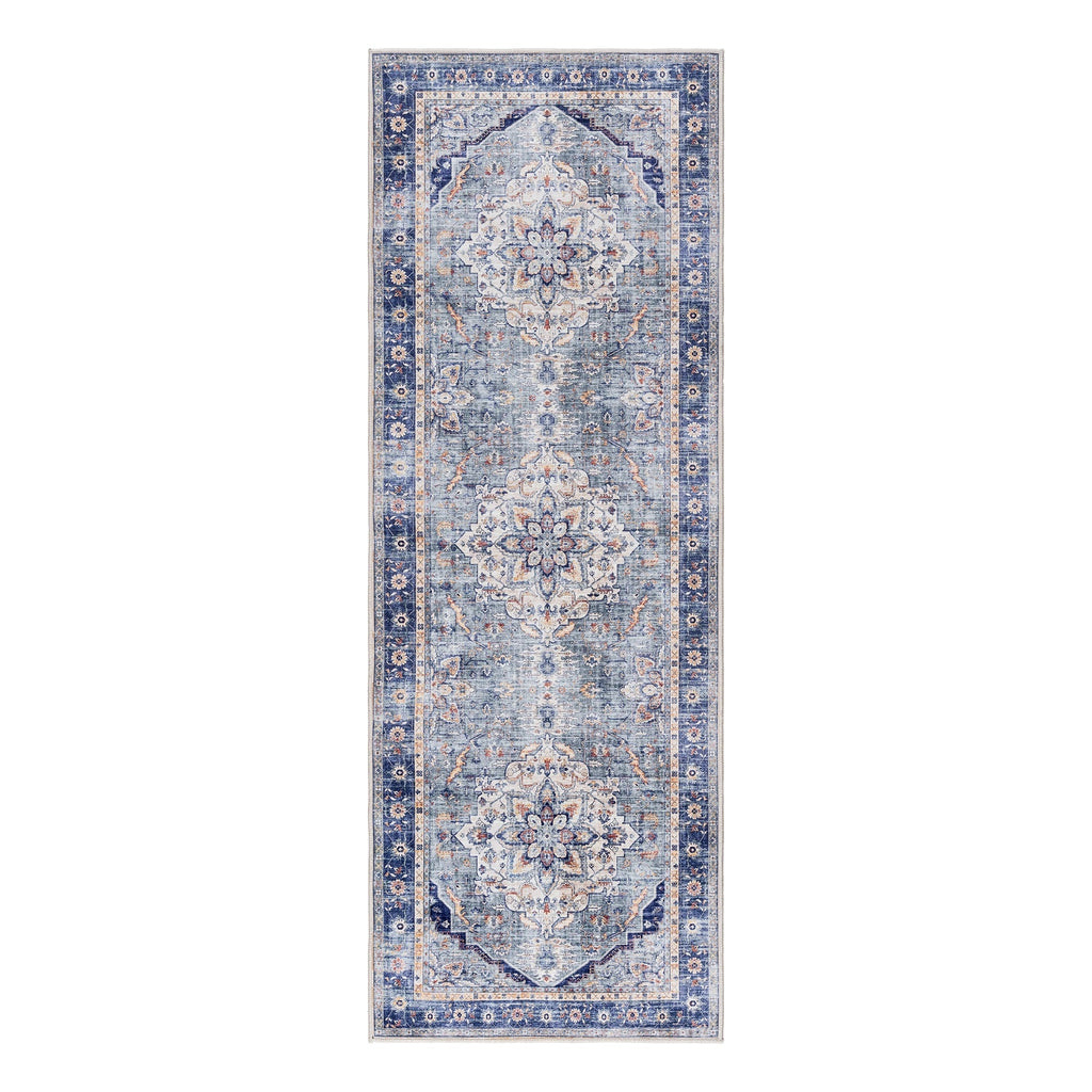 Gertmenian Crystal Print Washable Digital Printed Flat Pile Polyester Slip Resistant Area Rug Collection