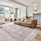 Gertmenian Crystal Print Washable Digital Printed Flat Pile Polyester Slip Resistant Area Rug Collection