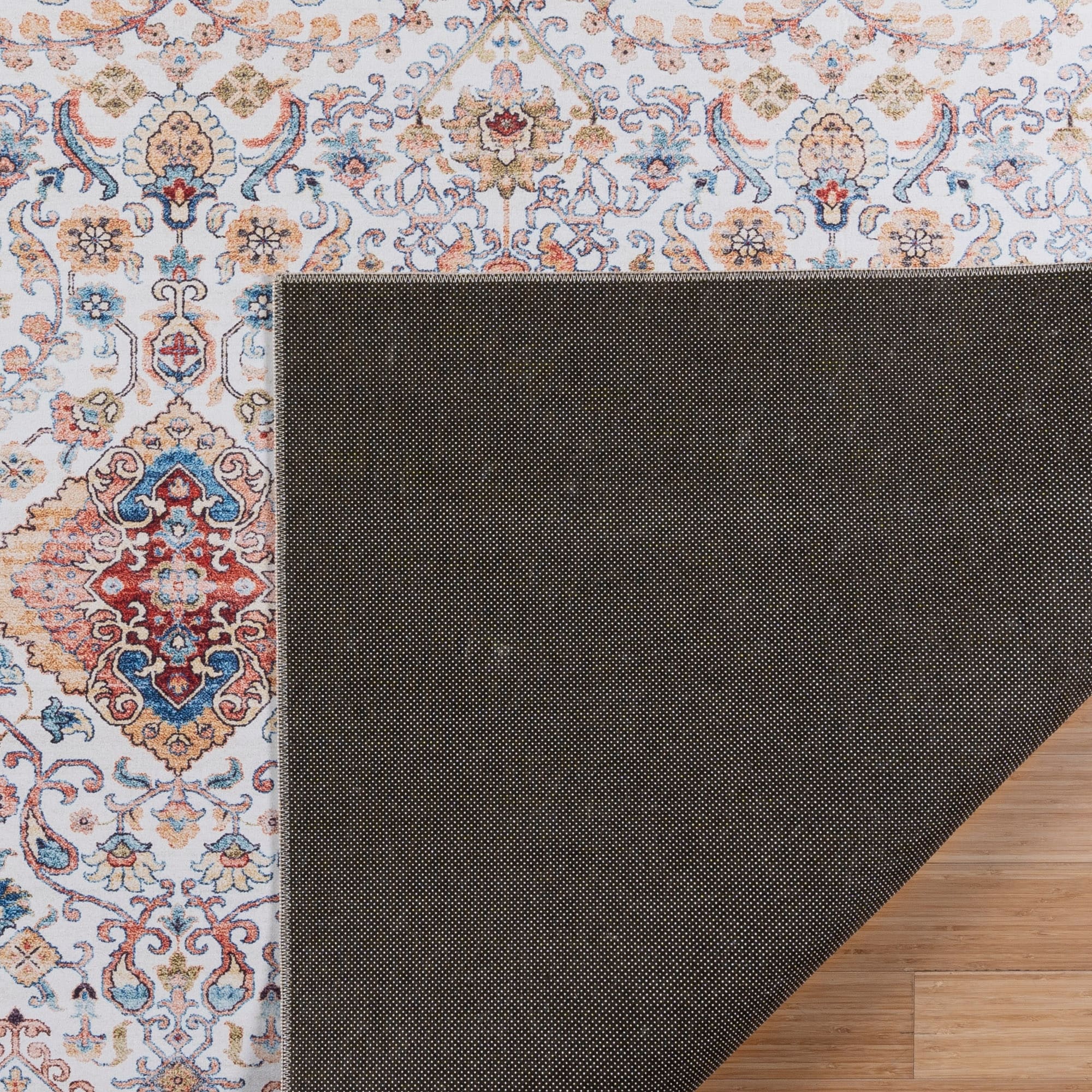 Gertmenian Crystal Print Washable Digital Printed Flat Pile Polyester Slip Resistant Area Rug Collection