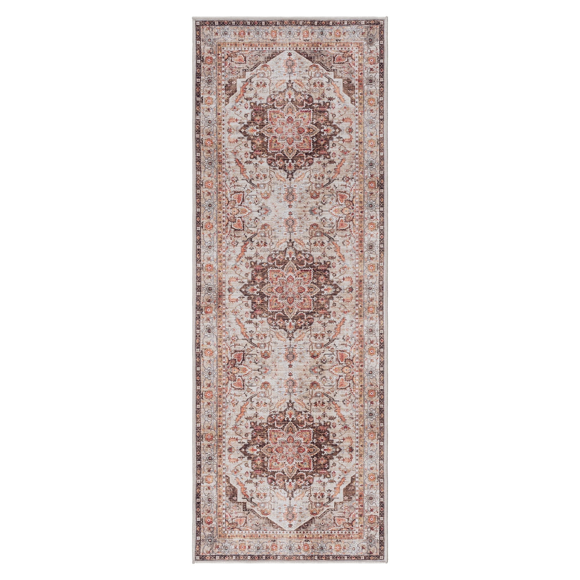 Gertmenian Crystal Print Washable Digital Printed Flat Pile Polyester Slip Resistant Area Rug Collection