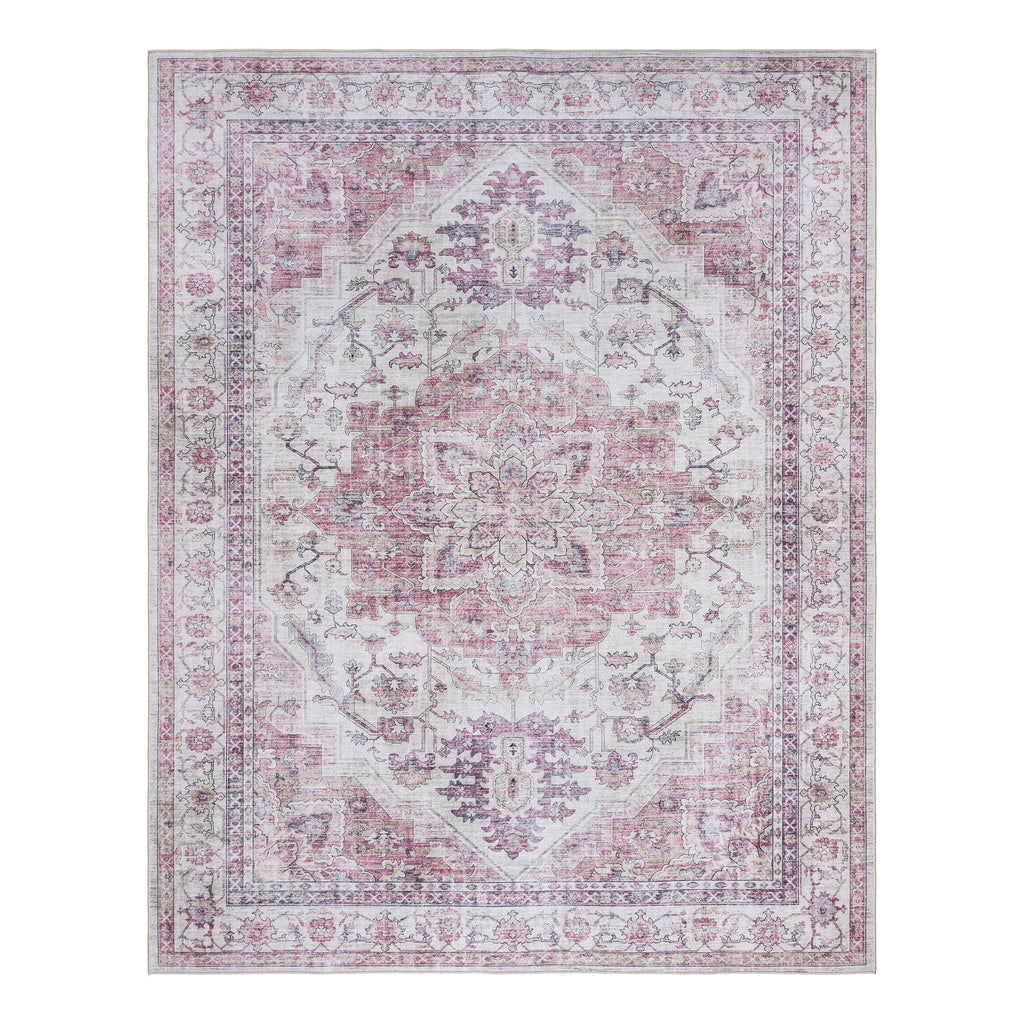 Gertmenian Crystal Print Washable Digital Printed Flat Pile Polyester Slip Resistant Area Rug Collection
