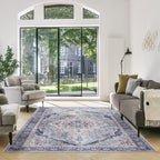 Gertmenian Crystal Print Washable Digital Printed Flat Pile Polyester Slip Resistant Area Rug Collection