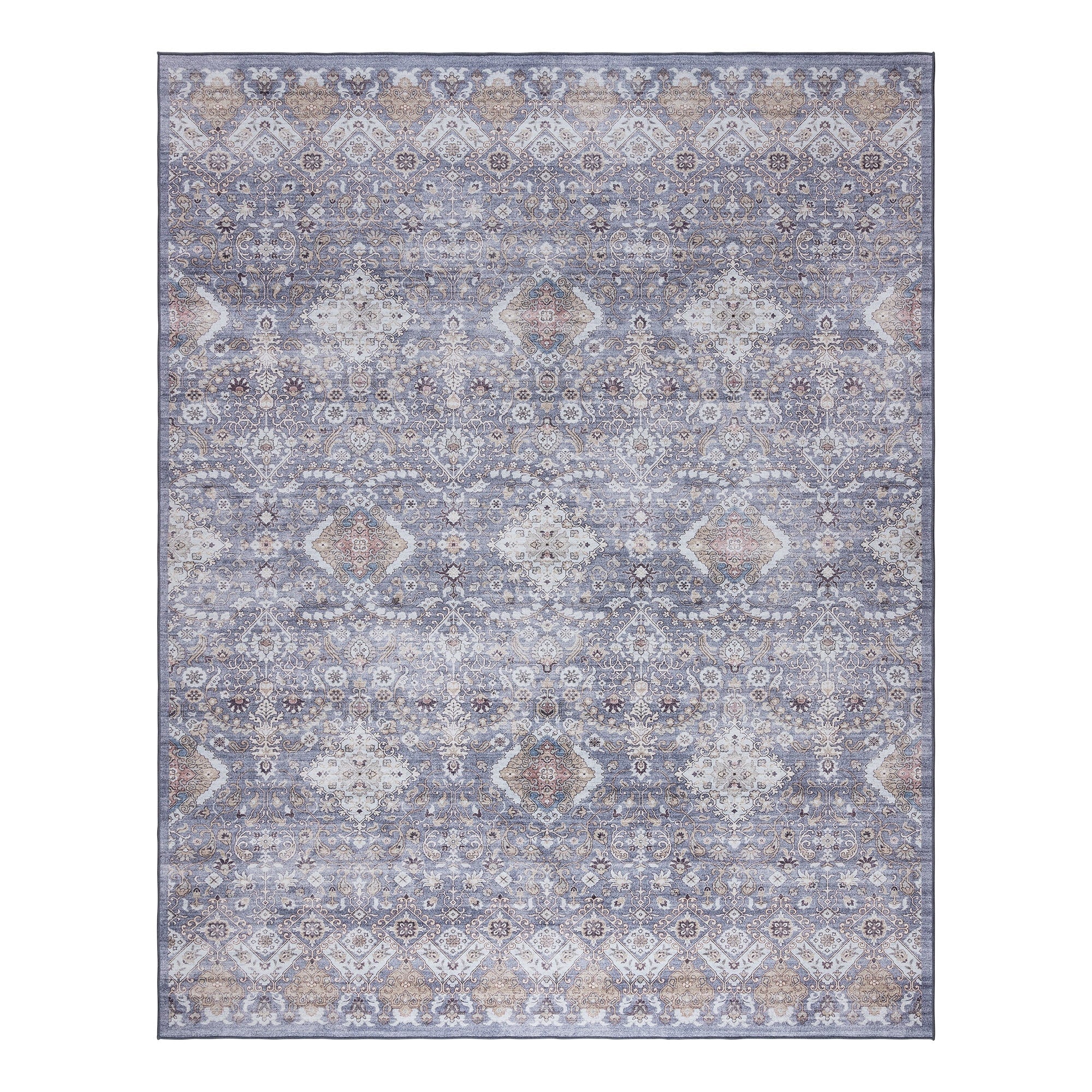 Gertmenian Crystal Print Washable Digital Printed Flat Pile Polyester Slip Resistant Area Rug Collection