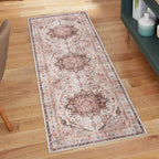 Gertmenian Crystal Print Washable Digital Printed Flat Pile Polyester Slip Resistant Area Rug Collection