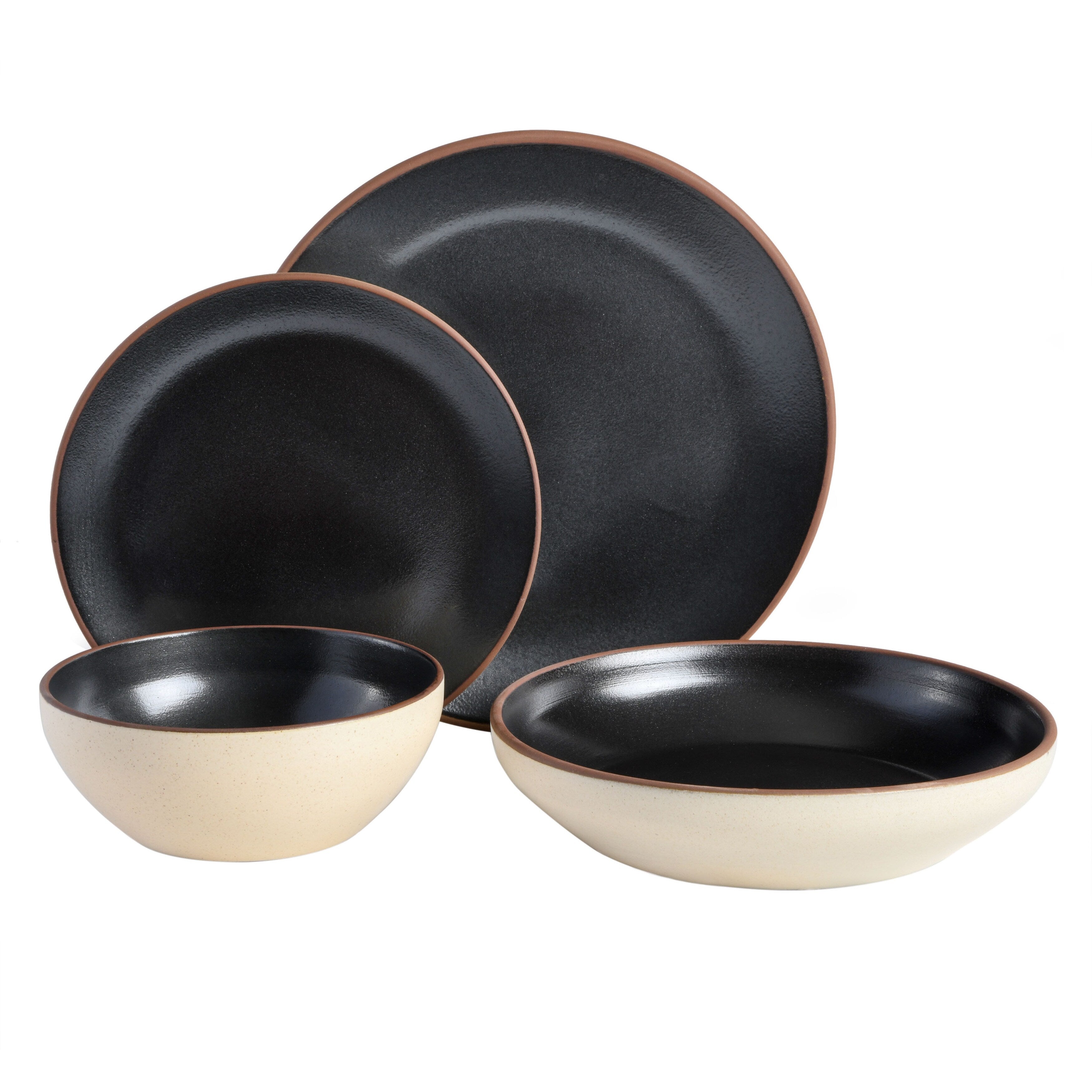 Gibson Elite Contempo Classic 16-Piece Double Bowl Dinnerware Set
